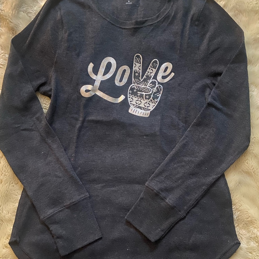 Old Navy Gray Long Sleeve Pajama Top